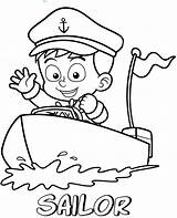 Sailor Coloring Boat Print Little Kids Easy Printable sketch template