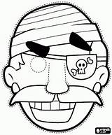 Pirate Coloring Pages Mask Oncoloring Kids Carnival sketch template