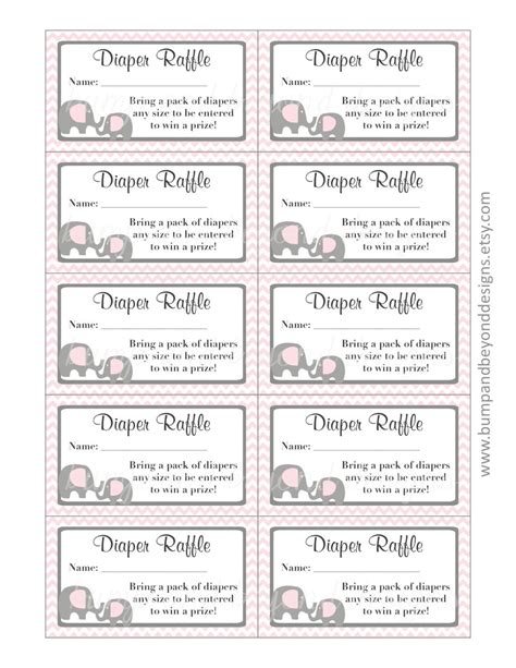 printable diaper raffle ticket template  nismainfo