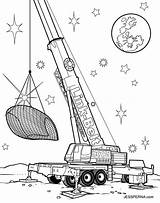 Crane Caricatures Spaceship Coloringhome sketch template