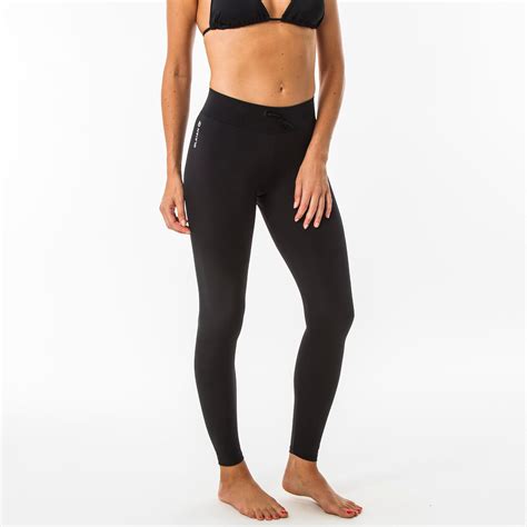 leggings uv surf  women black decathlon