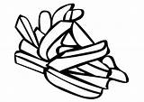 Fries French Coloring Pages Printable Getcolorings Color sketch template