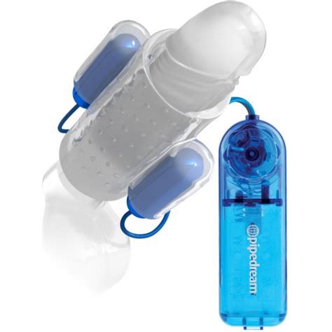 classix dual vibrating penis sleeve blue and clear sex toys at adult