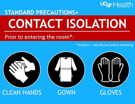 contact isolation sign ucsf health hospital epidemiology  infection prevention