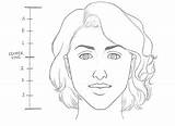 Draw Face Female Steps sketch template