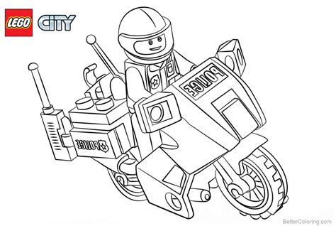 lego city coloring pages police  motorcycle  printable