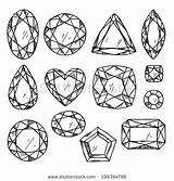 Gem Drawing Jewels Gemstone Joyas Clipart Cuts Conjunto sketch template
