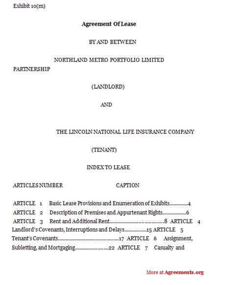 lease agreement template   agreementsorg