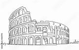 Colosseum Simple Coloring Sketch Template Pages sketch template