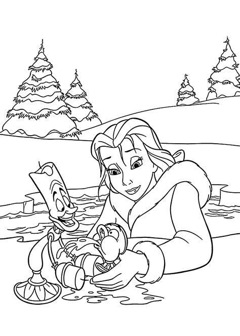 beauty   beast cartoon coloring pages  kids printable