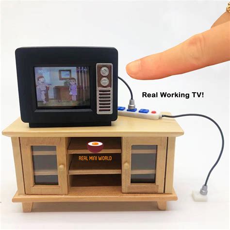 miniature real working television tv set  real  real mini world