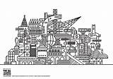 Coloring City Pages Futuristic Architecture Twisted Drawing Adults Living Printable Adult Streets Designlooter Book Color Template sketch template