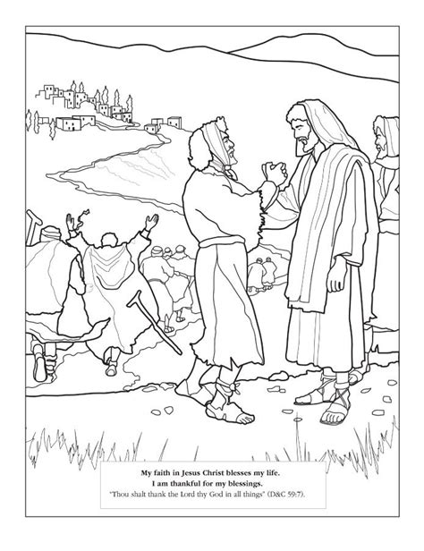 jesus heals ten lepers coloring page coloring home
