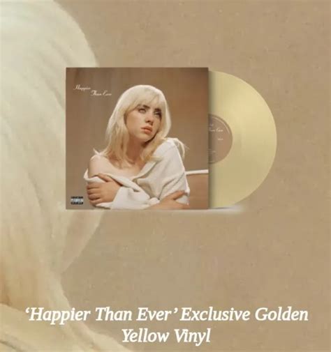 billie eilish happier   golden yellow vinyl uk exclusive sold   picclick uk