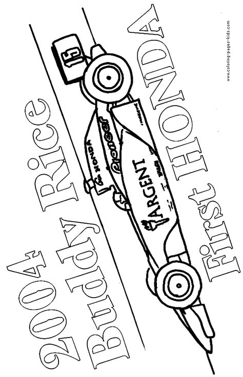 racing color page coloring pages  kids sports coloring pages