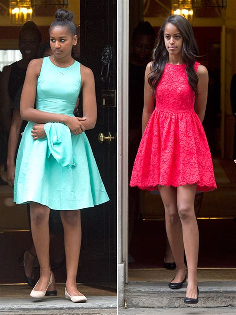 [pic] malia and sasha obama s style see their vibrant dresses in london hollywood life