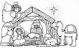 Nativity Xmas sketch template