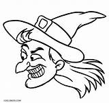 Witch Coloring Pages Face Printable Kids sketch template