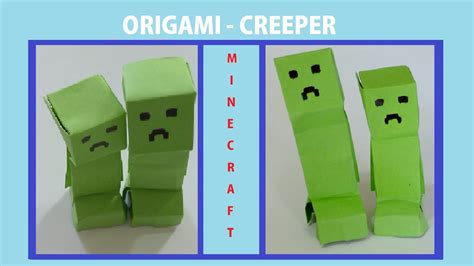 origami creeper minecraft youtube