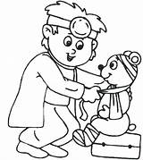 Coloring Vet Pages Hospital Veterinarian Veterinary Teddy Bear Drawing Doctor Medical Building Color Architecture Doctors Help Cute Kids Para Animal sketch template