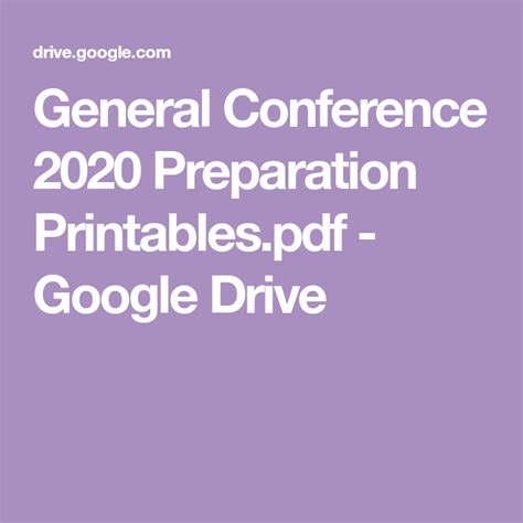general conference  preparation printablespdf google drive