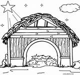 Stable Nativity Coloring Manger Scene Pages Jesus Christmas Drawing Line Kids Drawings Color Printable Star Template Simple Sheets Clip Templates sketch template