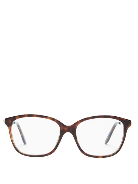 brown trinity square metal and acetate glasses cartier eyewear