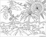 Coloring Sunny Beach Pages Color Print Seasons Nature Getcolorings Getdrawings sketch template