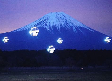 japanese aerial drone show features  leds  traditional guitars