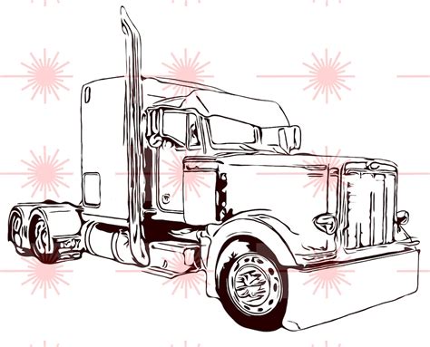 peterbilt  png svg dxf eps vector files  engraving etsy