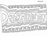 Coloring Pages Doodle Alley Word Determination Quotes Colouring Sheets Words Color Printable Quote Kids Adult Encouragement Mindset Growth Activities Templates sketch template