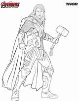Coloring Pages Avengers Thor Printable Print Size sketch template