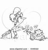 Cartoon Spending Businesswoman Cash Clip Toonaday Outline Illustration Royalty Rf Clipart 2021 sketch template