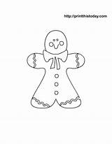 Coloring Christmas Gingerbread Man Pages Printable Color Kids Printthistoday sketch template