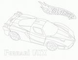 Ferrari Wheels Hot Coloring Fxx Print Cars sketch template