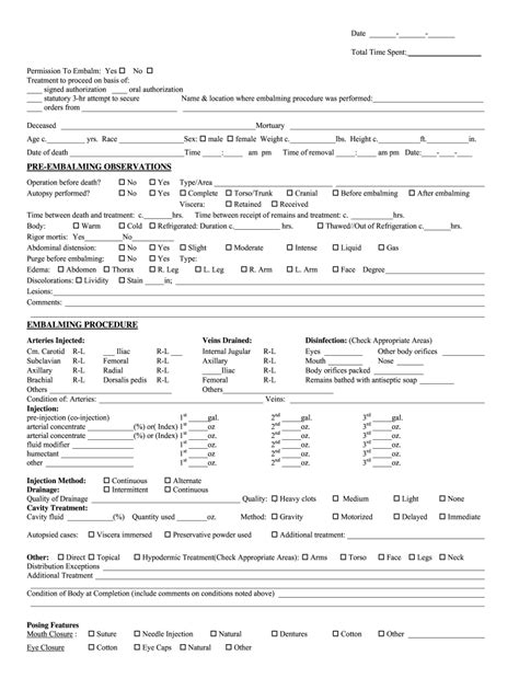 Embalming Reports Fill Out And Sign Printable Pdf Template Signnow
