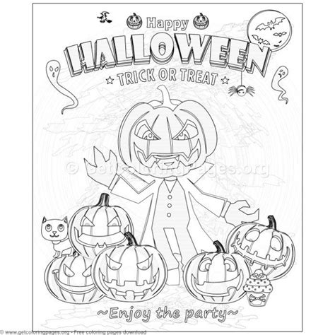 happy halloween coloring pages getcoloringpagesorg coloring