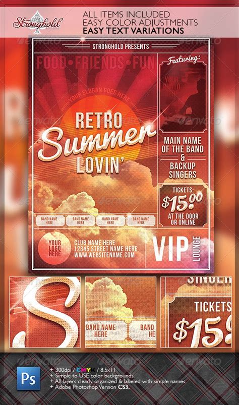 summer lovin retro flyer template by getstronghold graphicriver