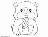 Hamster Coloring Pages Lineart Printable Kids Adults sketch template