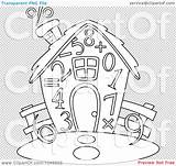 House Clip Outline Coloring Illustration Number Rf Royalty Bnp Studio sketch template