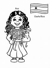 Coloring Costa Rica Pages Designlooter Children Around sketch template