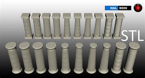 Modular Columns Pillars 1 3d Model Cgtrader