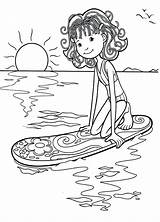 Coloring Pages Girl Surfing Surfer Surf Getcolorings Print Printable Getdrawings Color sketch template