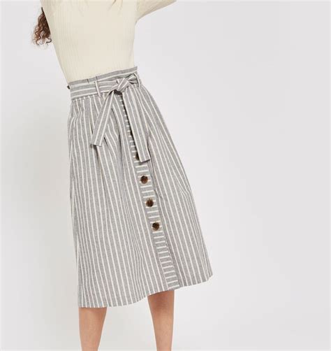 linen striped midi skirt midi skirt striped midi skirt skirts