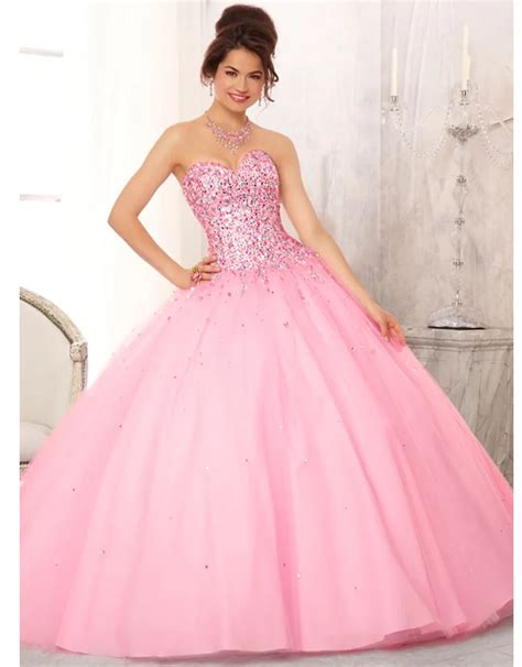 sexy  girl sweet  dresses light pink quinceanera dresses crystal