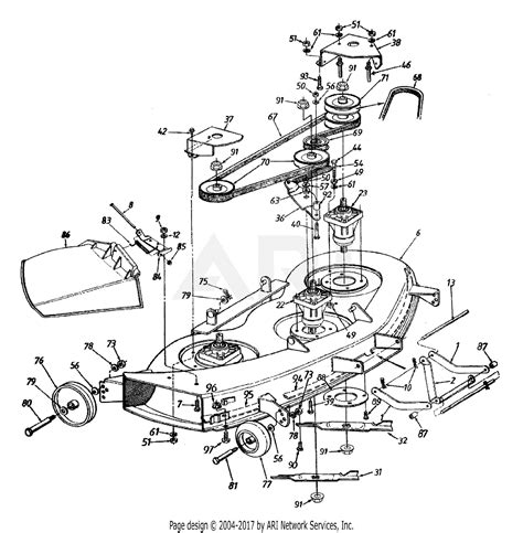 mtd auh gt   parts diagram  mower deck