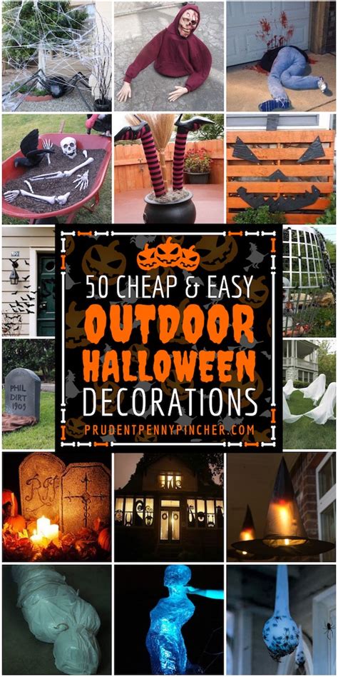 cheap  easy outdoor halloween decor diy ideas