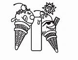 Letter Coloring Ice Cream Learning sketch template