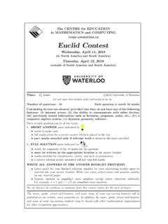 euclid contest university  waterloo euclid contest university