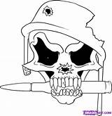 Skull Drawings Draw Soldier Drawing Skulls Cool Easy Cartoon Sketch Step Skeleton Gangster Coloring Simple Sketches Scull Fire Heads But sketch template